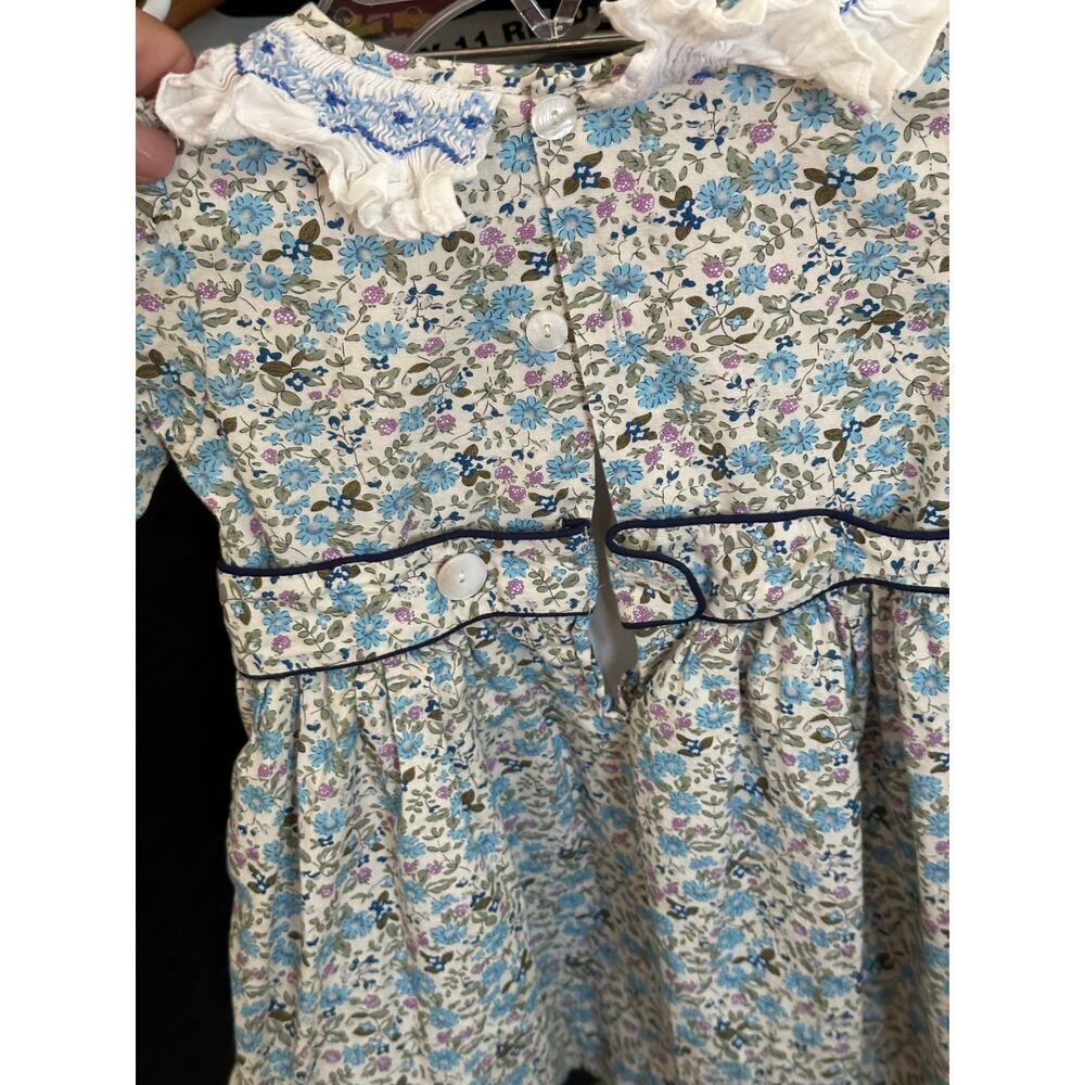 Lallie London Kids Girls's Blue 100% Cotton Floral Print Alice Dress Size 2Y - Picture 7 of 8